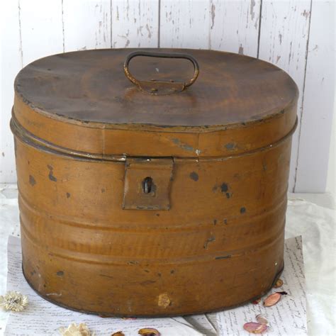 british nickel plated dome top metal hat box|Antique Metal Hat Box .